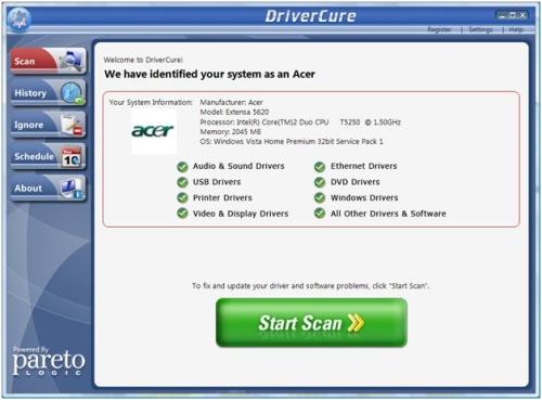 DriverCure Main Window